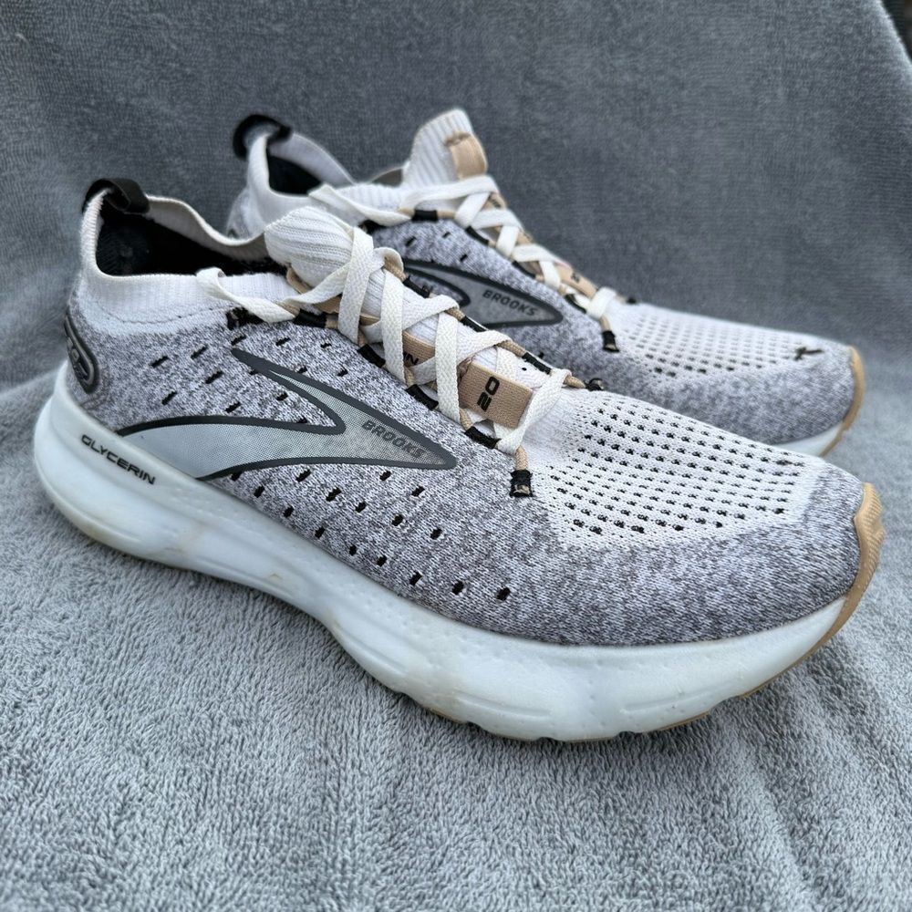 Women's Brooks Glycerin StealthFit 20 Running Shoes “Oreo” White Grey Black